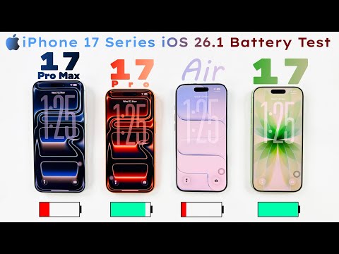 iPhone 17 Pro Max vs 17 Pro vs iPhone AiR vs iPhone 17 - iOS 26.1 ULTIMATE Battery Life DRAIN Test 🥵