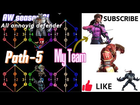 MCOC AW Season 61  Path 5 Takedown vs Annoying Defenders  Domino, destroyer, Spider-Ham Counters