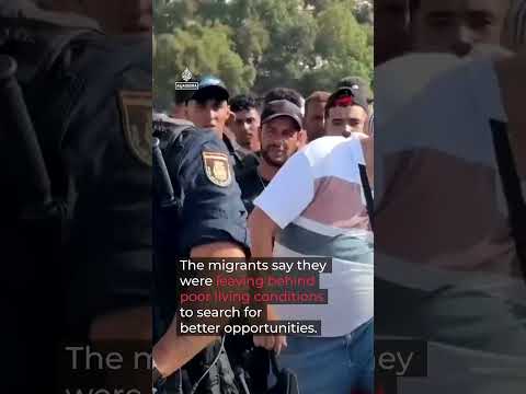 Spanish police evict hundreds of migrants from Ceuta beach to shelters | AJ #shorts