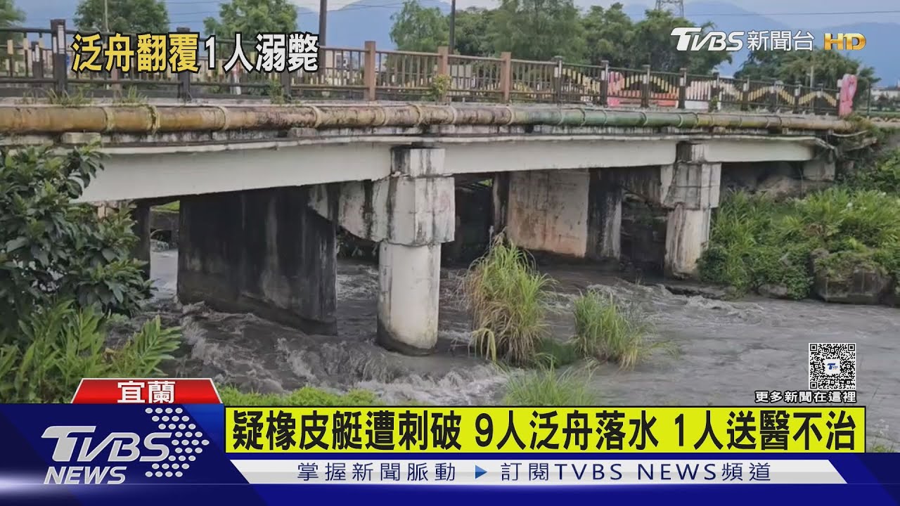疑橡皮艇遭刺破 9人泛舟落水 1人送醫不治