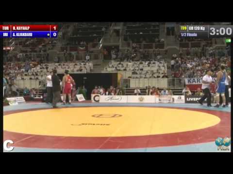 Amir Aliakbari (IRI) vs Riza Kayaalp (TUR) 120kg 1/2 Final - 2013 World Wrestling Championships