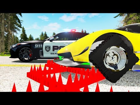 Police Spike Strip Crashes #26 - Beamng drive