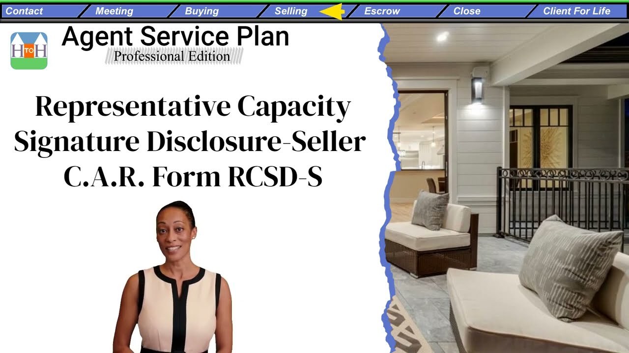 Representative Capacity Signature Disclosure Seller C.A.R  Form RCSD
