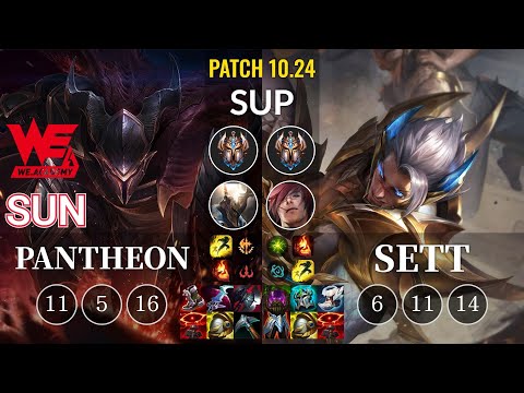 WEA Sun Pantheon vs Sett Sup - KR Patch 10.24