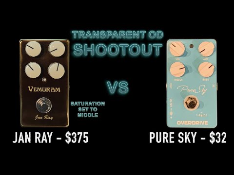 JAN RAY VS PURE SKY - TRANSPARENT OVERDRIVE SHOOTOUT #2 - GUITAR PEDAL SHOOTOUT