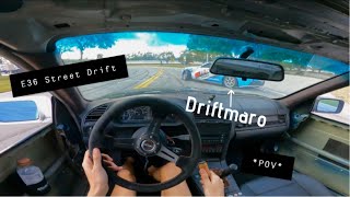 BMW E36 Street Drift ft. Camaro *POV*