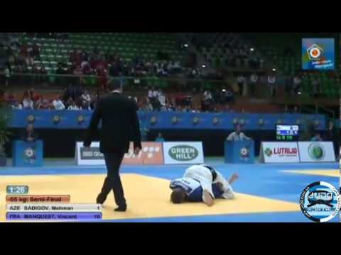 European Judo Championships Juniors Sarajevo 2013 Semifinal -55kg SADIGOV (AZE) - MANQUEST (FRA)