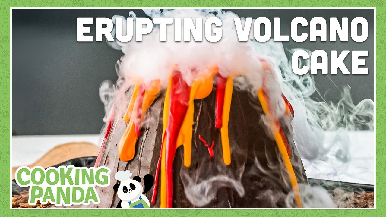 Erupting Volcano Cake [Dry Ice Food] | Cooking Panda #shorts