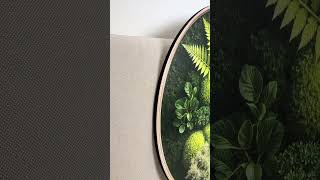 Wooden Wall Art with 3D Moss Effect - Fern