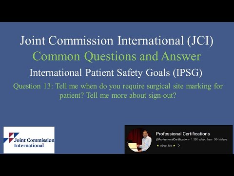 JCI QA 13-International Patient Safety Goals (IPSG)