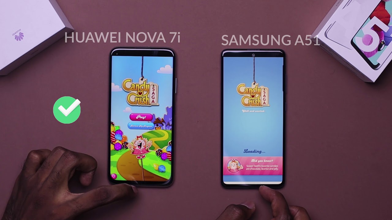 Huawei nova 7i vs Samsung A51 Speed test