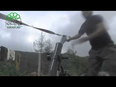 استهداف  قوات النظام بقذائف الهاون من قبل كتائب أنصار الشام في تشالما في محافظة اللاذقية