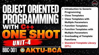 OOPS With C++ | Unit-4 One Shot (BBC-301) AKTU BCA 3rd Year | PYQ Solution OOPS With C++ | Aktu Exam