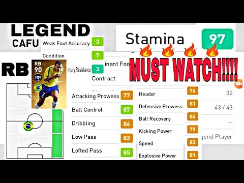 PES 2020 (Brazil)Legend CAFU Black Ball (Insane Stamina)The only rightback in pes 2018,lucky sign