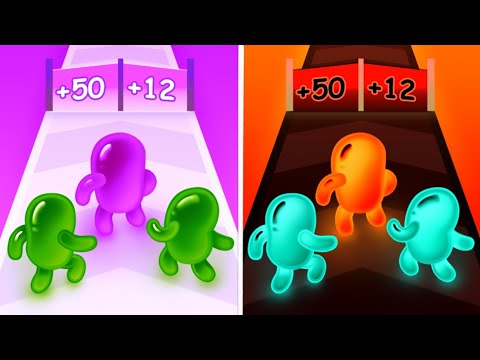 Join Blob Clash 3D vs Reverse gameplay Colour Run walkthrough , iOS Android New Update  ( part : 498