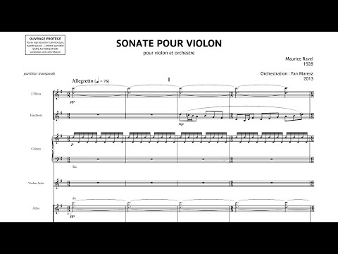 [Full Score] Ravel orch. Yan Maresz - Violin Sonata No. 2 (1928/2013)
