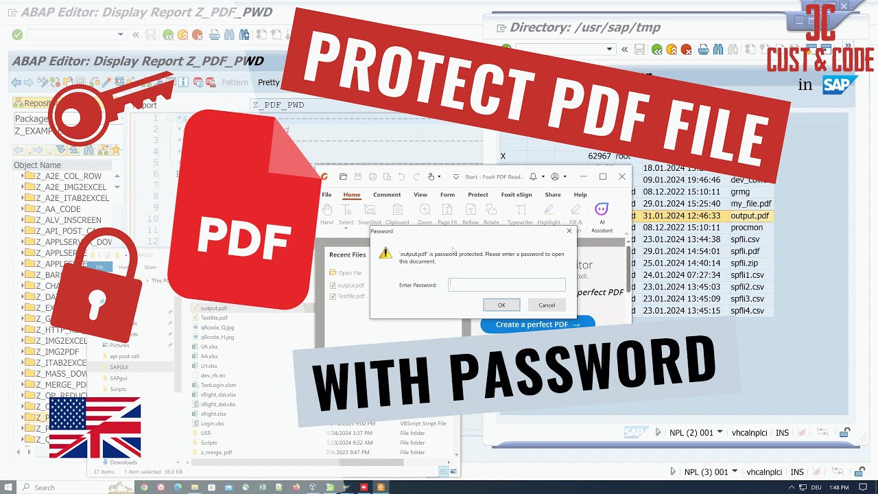 Create and protect PDF file with password - with SAP ABAP [english]