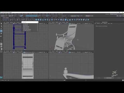 Autodesk Maya 2018 Modeling tutorial  (chair Modeling Using  Revolve Tool &  Extrude Tool)