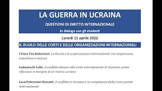 Il ruolo delle Corti e delle organizzazioni internazionali - 11/04/2022