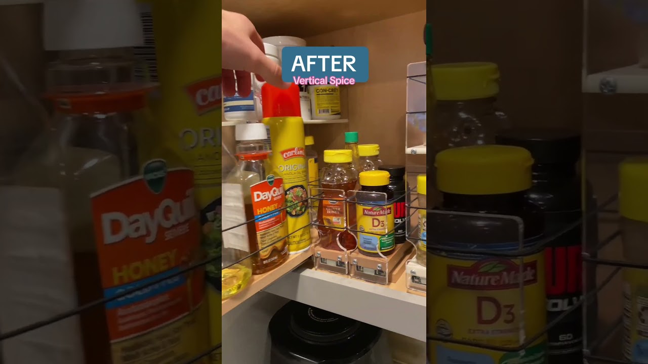 One cabinet, before and after