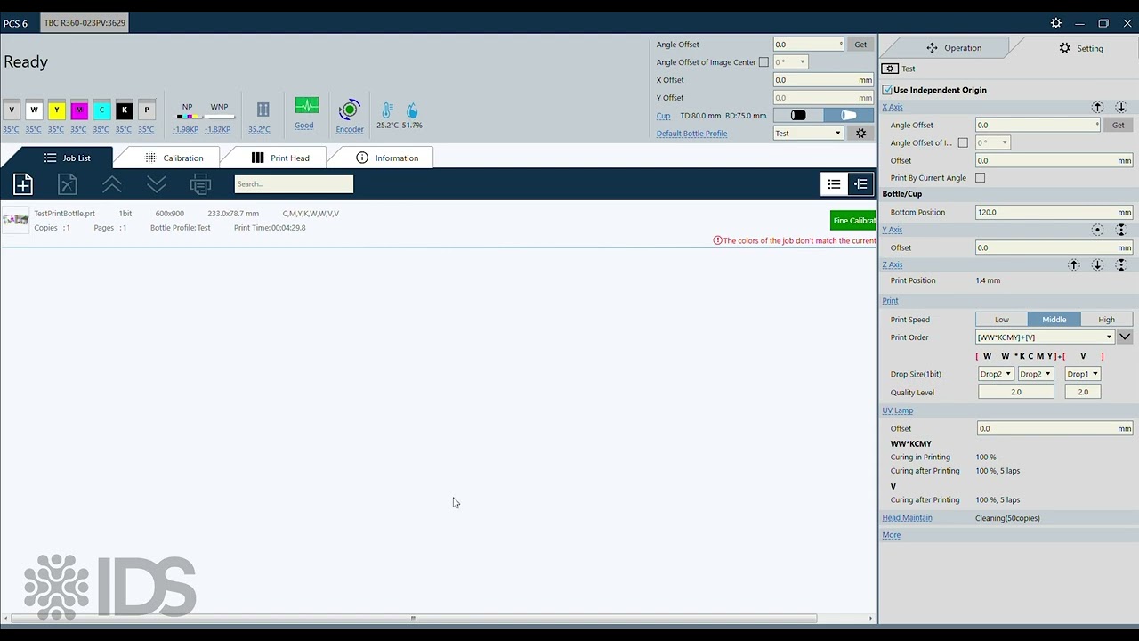 PCS6 – Overprint Settings