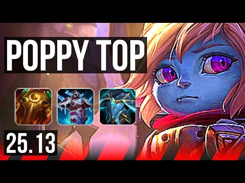 POPPY vs JAX (TOP) | 6 solo kills, 9/3/14, 500+ games | KR Master | 25.13