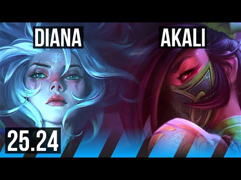 DIANA vs AKALI (MID) | 50K damage | KR Master | 25.24