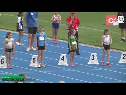 U10 Girls 60m Hurdles Heat 4: 2022-23 State Combined Events Championships - Saturday
