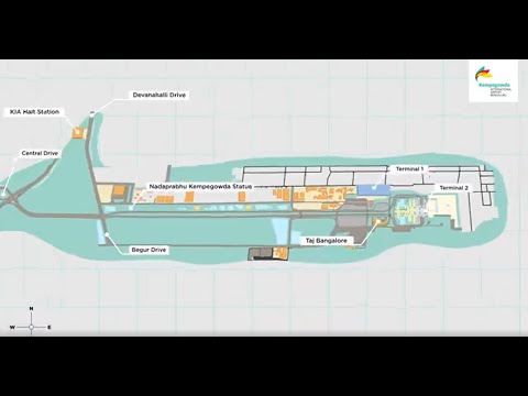 T2 at BLR Airport: Route Map