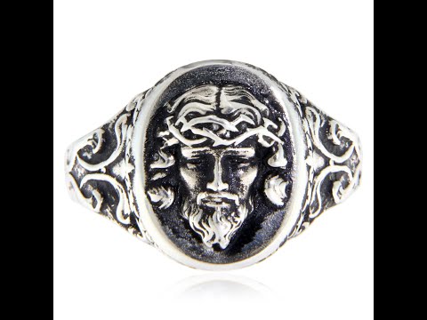 Ghiul Argint 925 Oxidat - Iisus Hristos Simbolul al Credintei si al Smereniei