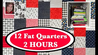 🏃‍♀️✂️ FAT QUARTERS 2-HOUR QUILT TOP 🏃‍♀️✂️ | Beginner Friendly | Cozy Quilting ✂️