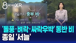 [날씨/XR] '돌풍·벼락·싸락우박' 동반 비..종일 '서늘' / SBS 8뉴스