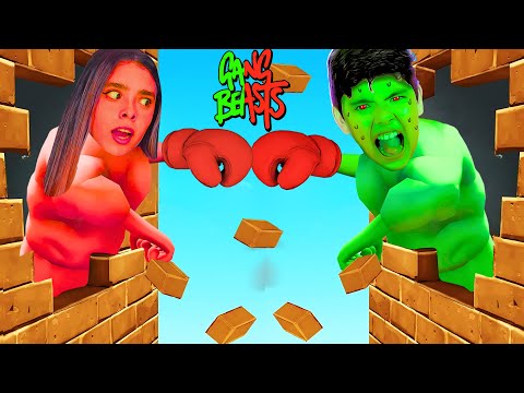 HULK GIGANTE tem SUPER-SOCO no GANG BEASTS DE HÉROIS! #soporcausa