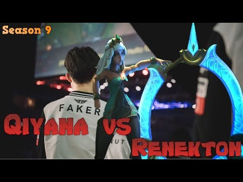 Faker - Qiyana vs Renekton Mid - LoL Season 9 KR Ranked | League of Legends Replays