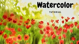 How to Paint a Stunning Watercolor Poppy Field – Step-by-Step Tutorial