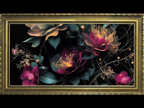 Dark Colors Flowers Painting | 10 Hours Framed Painting | TV Wallpaper