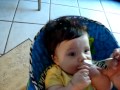 3 4 11 Zack First Time Eating Rice Cereal