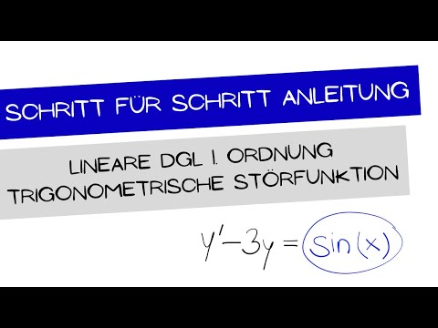 Linear ODE 1st order - trigonometric solution approach - explained quickly and easily
