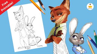 주토피아2 색칠공부 무료도안 Zootopia Coloring Pages Free PDF Printables