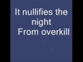 overkill- by men at work (with lyrics)