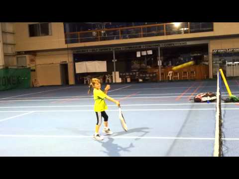 Sasha is trying to beat her own record of 88 reflex volleys