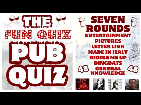 The MEGA Pub Quiz No48 - 7 Different Rounds - 38 Questions & Answers - 60 Points to Win. Quiz/Trivia