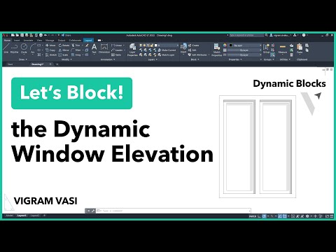 Window Elevation Dynamic Block in AutoCAD | Dynamic Blocks | Vigram Vasi