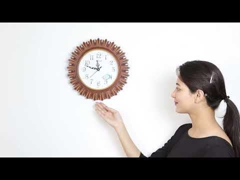 Ajanta gift oreva plastic wooden look designer wall clock, s...