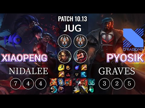 DMO Xiaopeng Nidalee vs DRX Pyosik Graves Jungle - KR Patch 10.13