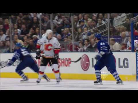 Francois Beauchemin vs Olli Jokinen - November 14th 2009 - Maple Leafs vs Flames (HD)