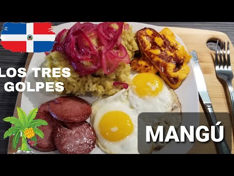 HOW TO MAKE DOMINICAN MANGUN/mangu with the three HITS/mangun with onion, cheese and egg