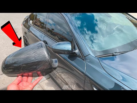 INSTALLING CARBON FIBER MIRROR CAPS ON MY F10 M5 !! *3M OVERLAYS*