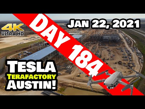 Tesla Gigafactory Austin 4K  Day 184 - 1/22/21 - Terafactory Texas - CRAZY-BUSY DAY & EPIC PROGRESS!