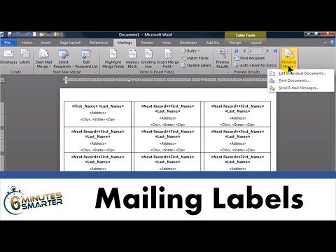 Use Mail Merge to Create Mailing Labels in Word from an Excel Data Set